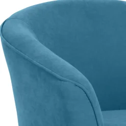 Wohnen Sessel<Sessel in Petrol Blau und Buche Natur - Kusmana