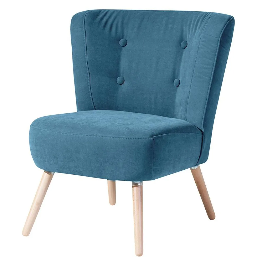 Wohnen Sessel<Sessel in Petrol Blau Velours - Curedo