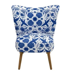Wohnen Sessel<Sessel in Weiß Blau mit Blumen und Vögeln - Intiatos