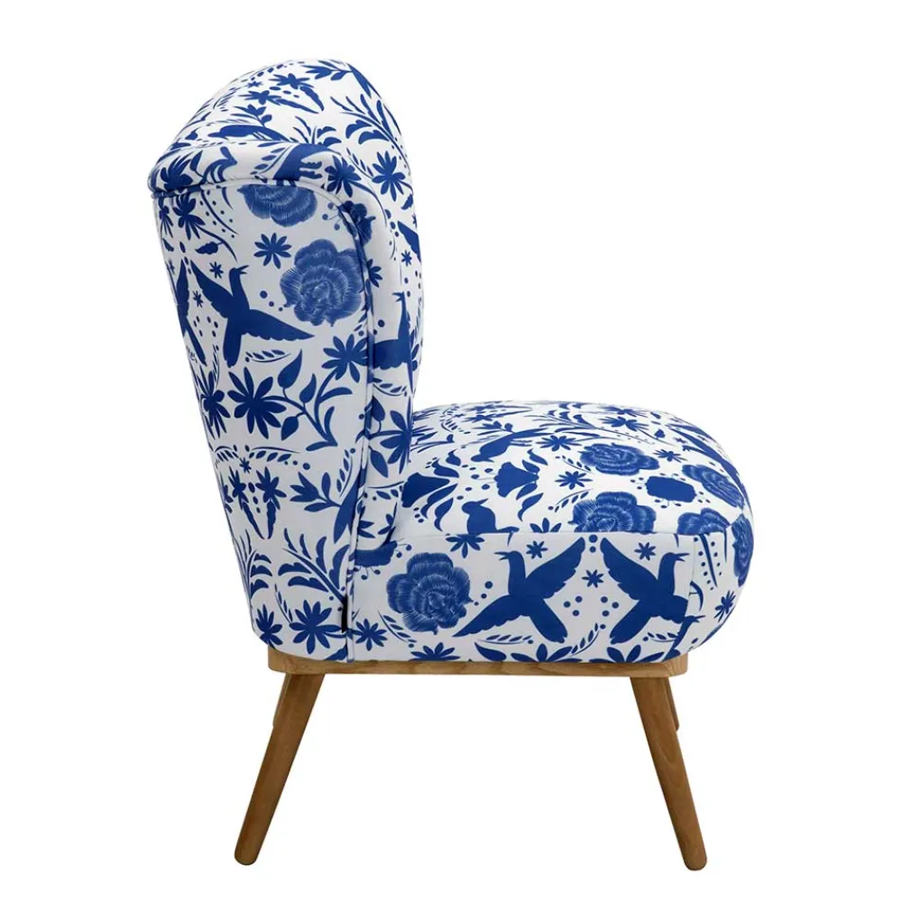 Wohnen Sessel<Sessel in Weiß Blau mit Blumen und Vögeln - Intiatos