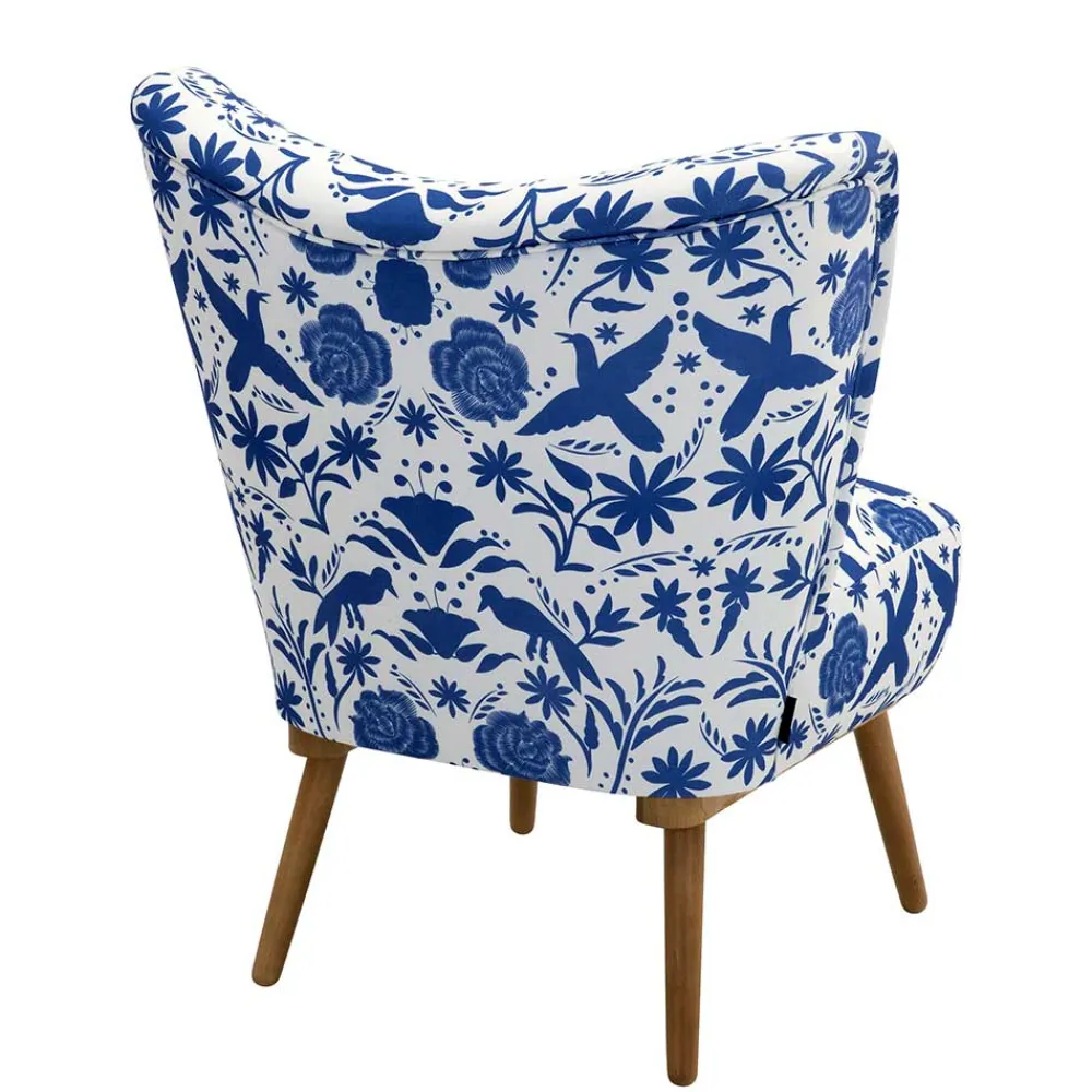 Wohnen Sessel<Sessel in Weiß Blau mit Blumen und Vögeln - Intiatos