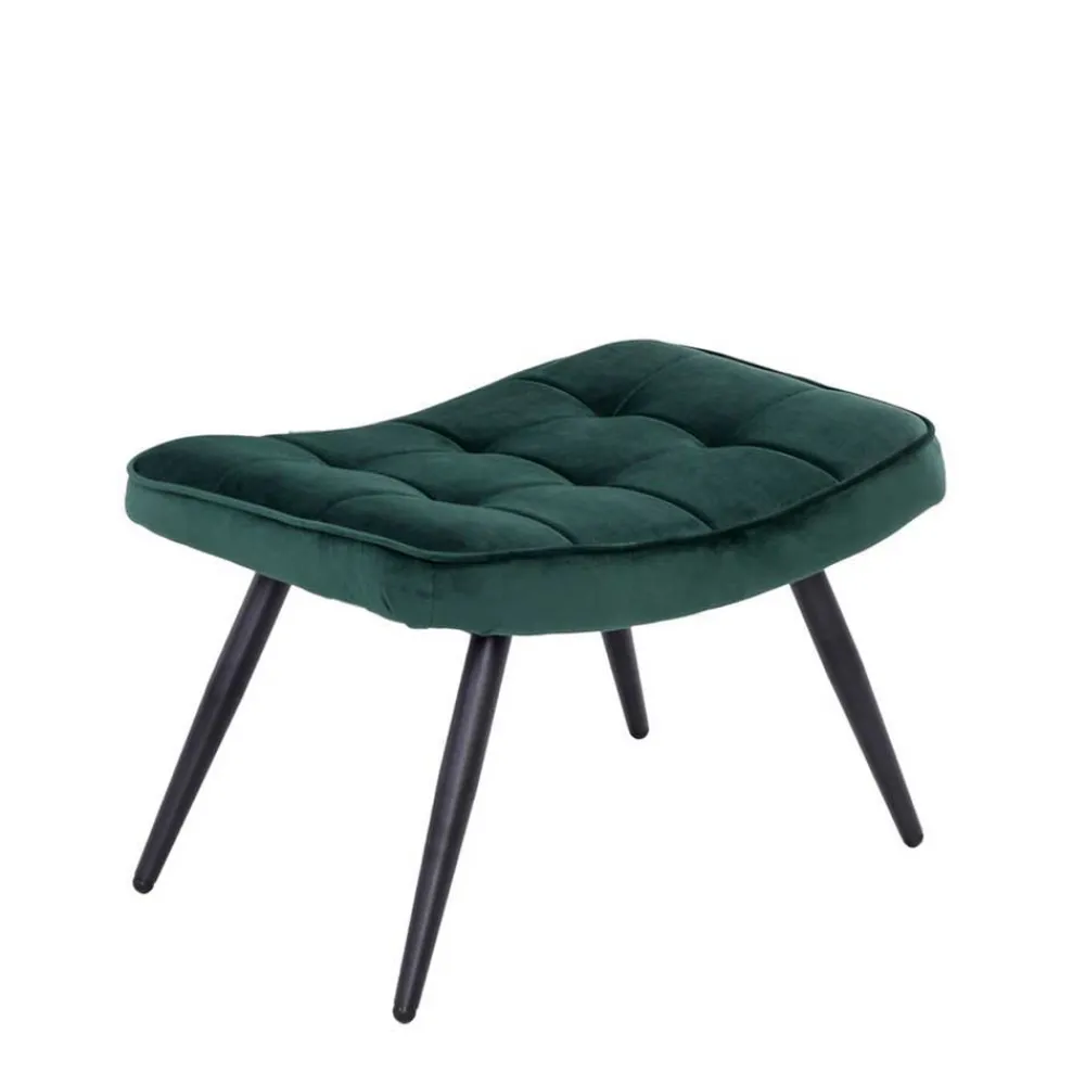 Wohnen Sessel<Sessel mit Fußhocker aus Samt - Andra (zweiteilig)