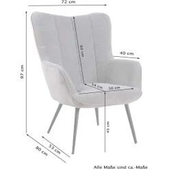 Wohnen Sessel<Sessel mit Fußhocker aus Samt - Andra (zweiteilig)