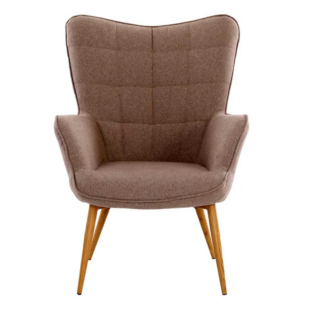 Wohnen Sessel<Sessel mit Fußhocker in Beige - Trees (zweiteilig)