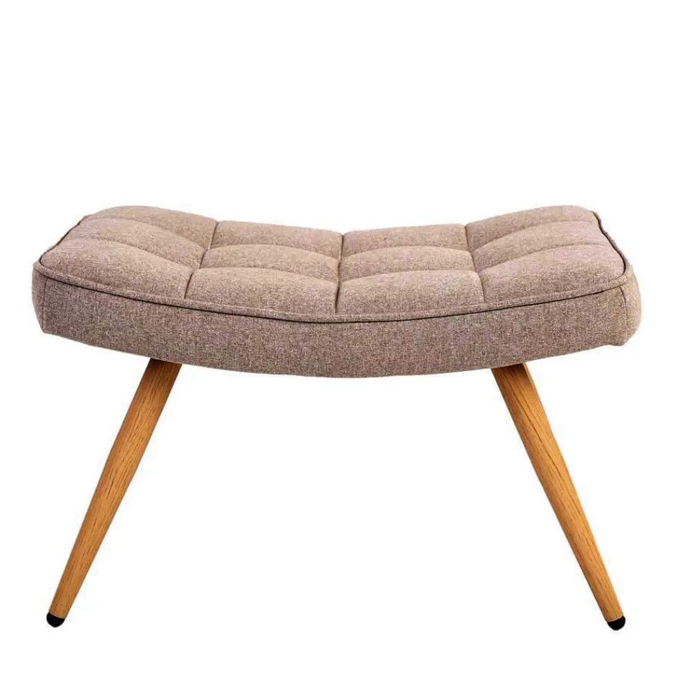Wohnen Sessel<Sessel mit Fußhocker in Beige - Trees (zweiteilig)
