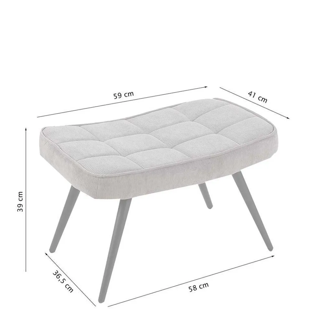 Wohnen Sessel<Sessel mit Fußhocker in Beige - Trees (zweiteilig)