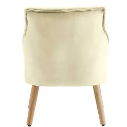 Wohnen Sessel<Sessel mit Knopfheftung in Creme Samt - Artling (2er Set)