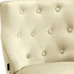 Wohnen Sessel<Sessel mit Knopfheftung in Creme Samt - Artling (2er Set)