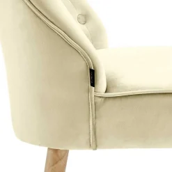 Wohnen Sessel<Sessel mit Knopfheftung in Creme Samt - Artling (2er Set)