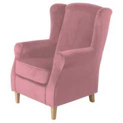 Wohnen Sessel<Sessel mit Ohren in Rosa Samtvelours - Cascaya