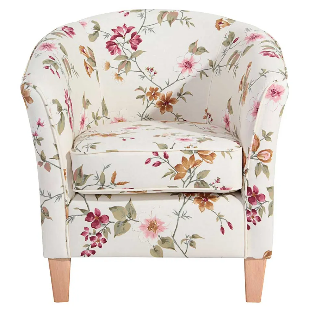 Wohnen Sessel<Sessel mit Stoffbezug mit Blumen Dessin - Barbadus