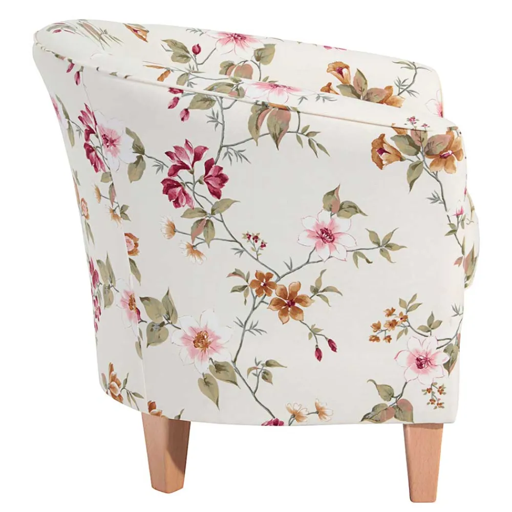 Wohnen Sessel<Sessel mit Stoffbezug mit Blumen Dessin - Barbadus