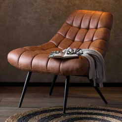 Wohnen Sessel<Sessel ohne Armlehnen in Cognac Braun - Escavan