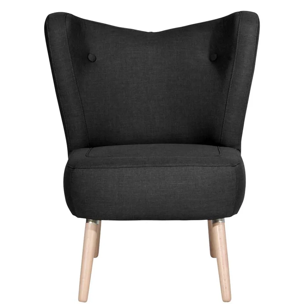Wohnen Sessel<Sessel ohne Armlehnen in Schwarz Stoff - Oase