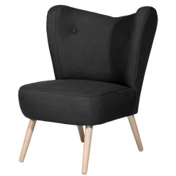 Wohnen Sessel<Sessel ohne Armlehnen in Schwarz Stoff - Oase