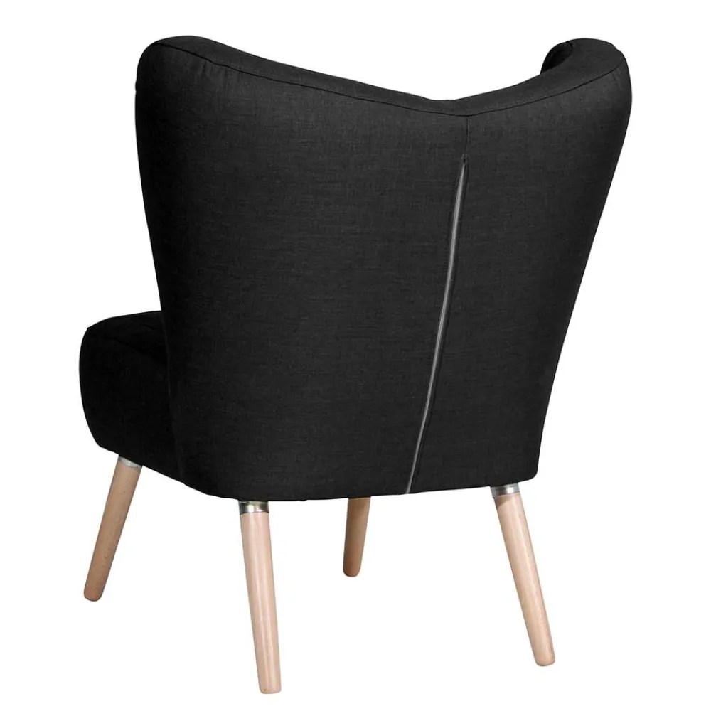 Wohnen Sessel<Sessel ohne Armlehnen in Schwarz Stoff - Oase