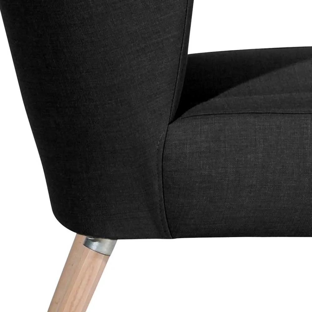 Wohnen Sessel<Sessel ohne Armlehnen in Schwarz Stoff - Oase