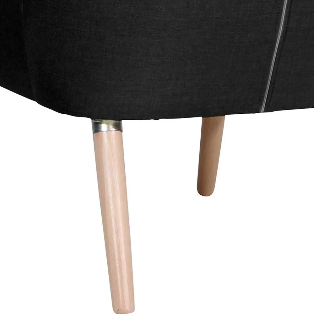 Wohnen Sessel<Sessel ohne Armlehnen in Schwarz Stoff - Oase