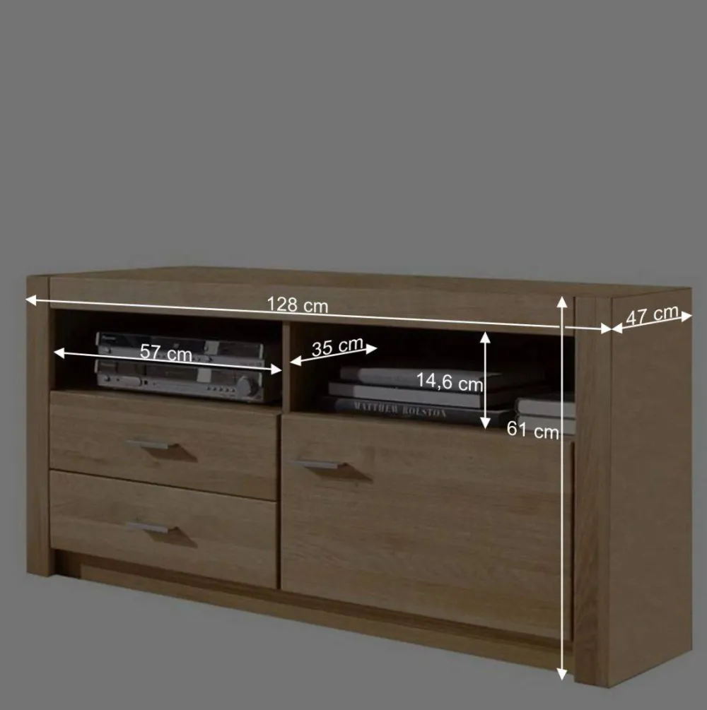 Wohnen Wohnwände<Set Design Wohnwand aus Asteiche - Landuva (vierteilig)