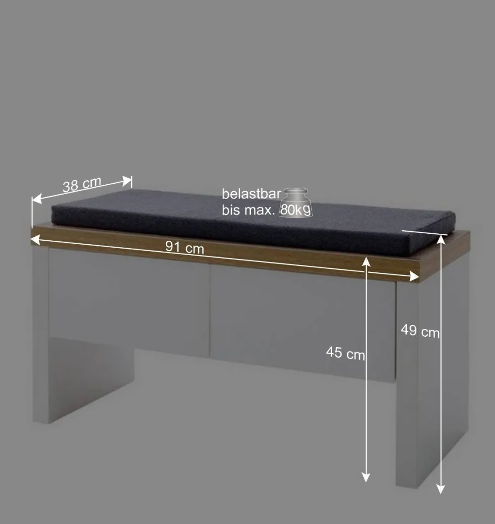 Wohnen Garderoben<Set Dielen Möbel Kombi mit LED - Nusenia (fünfteilig)