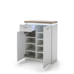 Wohnen Garderoben<Set Dielen Möbel Kombi mit LED - Nusenia (fünfteilig)