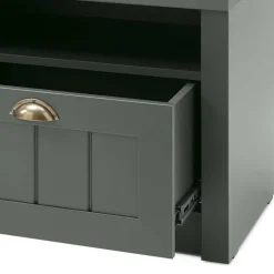 Wohnen Garderoben<Set Flur Einrichtung in Dunkelgrün - Niestov (fünfteilig)