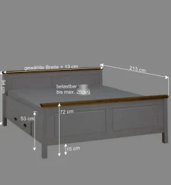 Wohnen Betten<Set Landhausbett & Nachtschränke - Sibiuta (dreiteilig)