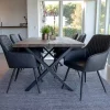 Wohnen Sitzgruppe<Set Loft X-Fuß Tisch & Tischsessel - Ghaz (siebenteilig)