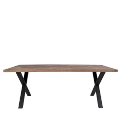 Wohnen Sitzgruppe<Set Loft X-Fuß Tisch & Tischsessel - Ghaz (siebenteilig)