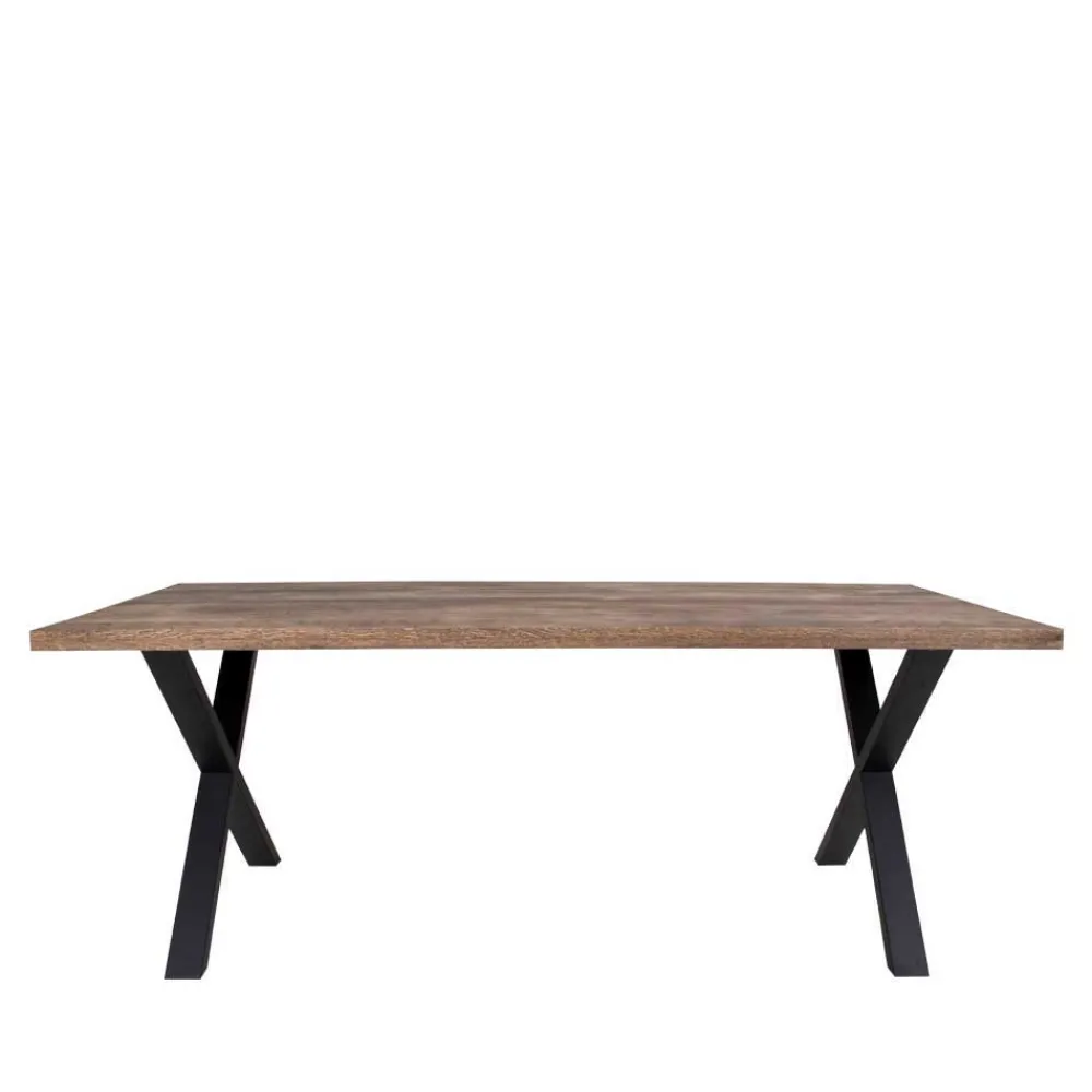 Wohnen Sitzgruppe<Set Loft X-Fuß Tisch & Tischsessel - Ghaz (siebenteilig)