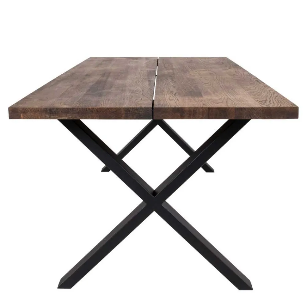 Wohnen Sitzgruppe<Set Loft X-Fuß Tisch & Tischsessel - Ghaz (siebenteilig)