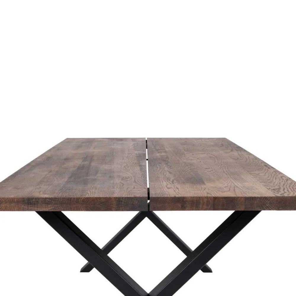 Wohnen Sitzgruppe<Set Loft X-Fuß Tisch & Tischsessel - Ghaz (siebenteilig)