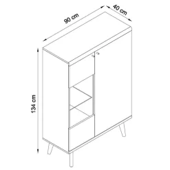 Wohnen Wohnwände<Set Skandi Möbel fürs Wohnzimmer - Cablos (vierteilig)