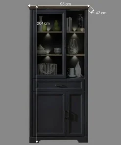Wohnen Wohnwände<Set TV Lowboard & Vitrine in Grau - Thumbs (zweiteilig)