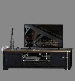 Wohnen Wohnwände<Set TV Lowboard & Vitrine in Grau - Thumbs (zweiteilig)