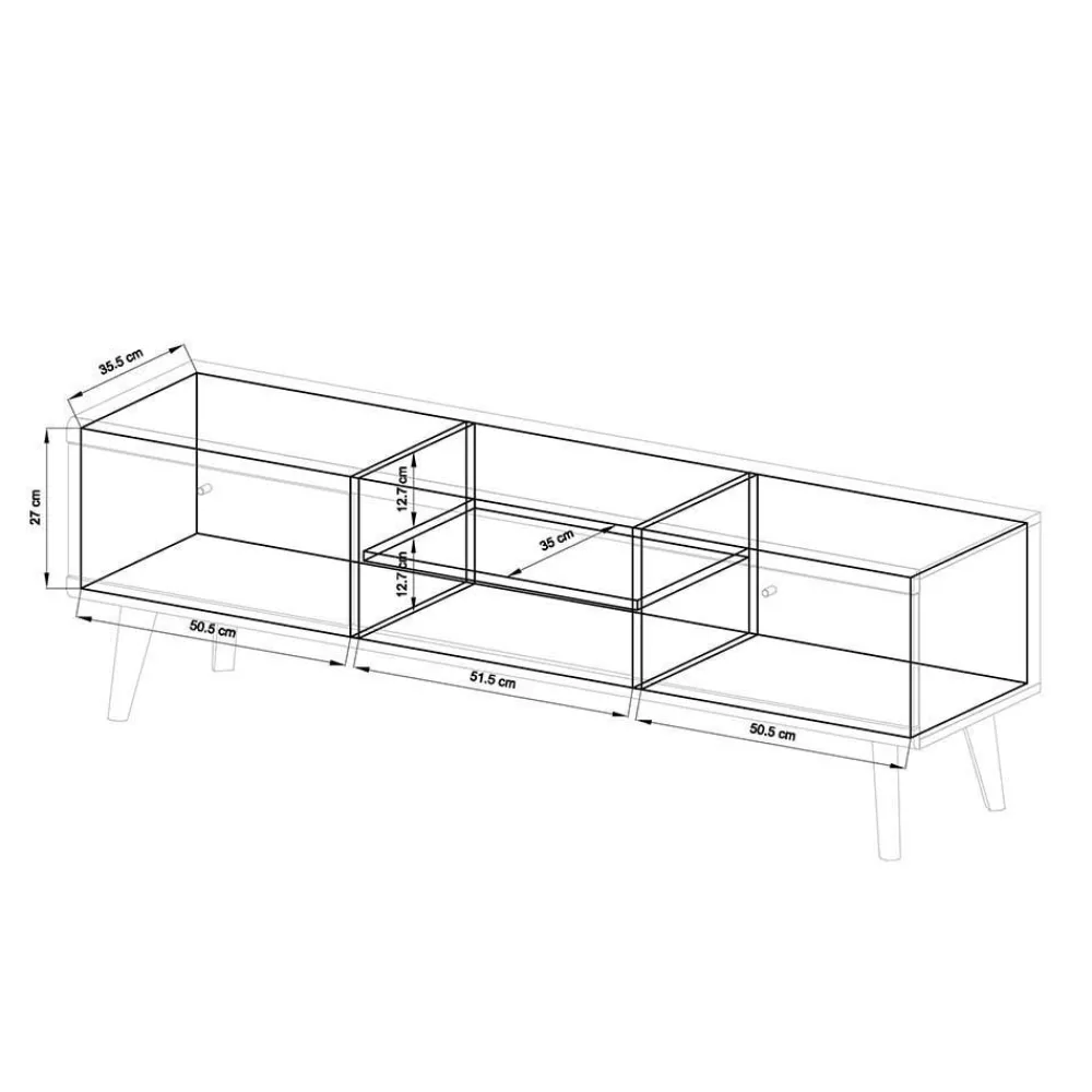Wohnen Wohnwände<Set Wohnraum Kombi mit TV Board - Cablos (dreiteilig)