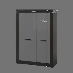 Wohnen Wohnwände<Set Wohnzimmer Anbauwand zweifarbig - Istensa (vierteilig)