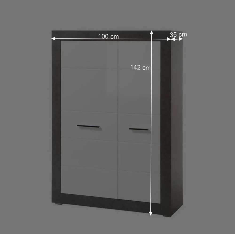 Wohnen Wohnwände<Set Wohnzimmer Anbauwand zweifarbig - Istensa (vierteilig)
