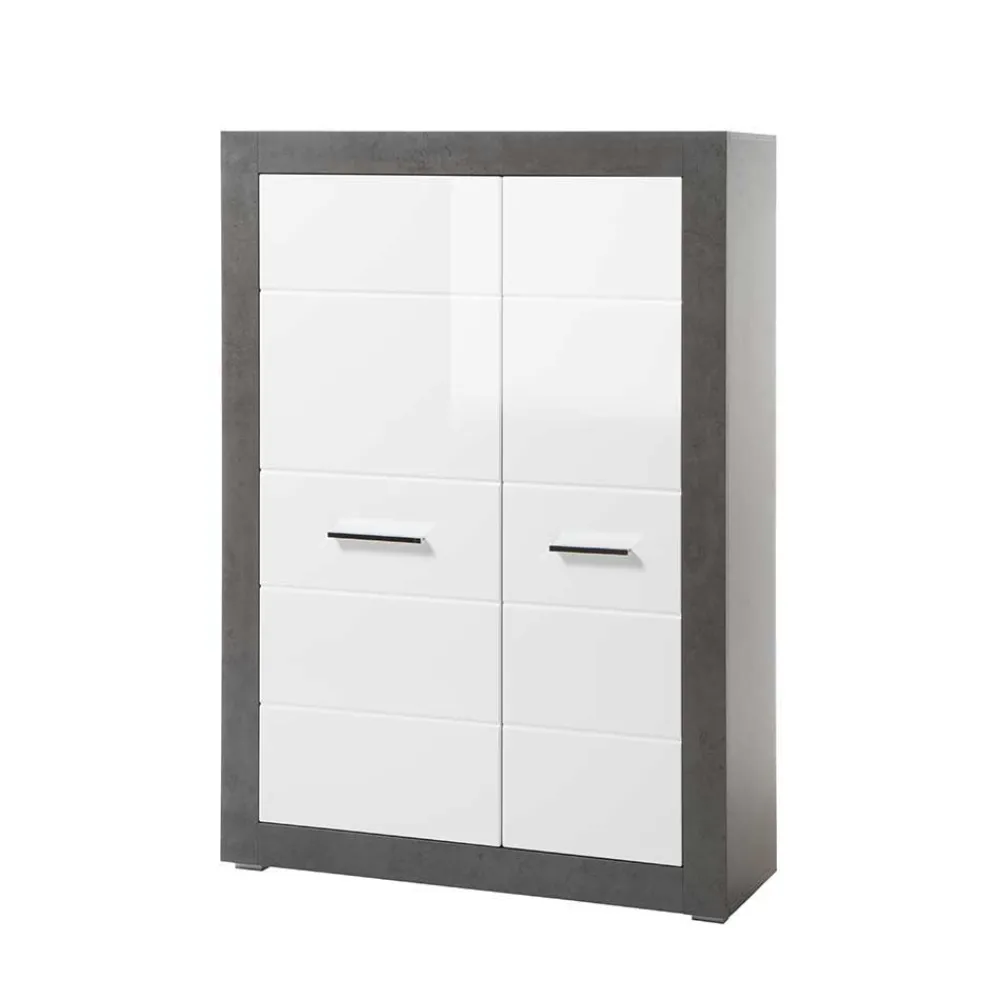 Wohnen Wohnwände<Set Wohnzimmer Anbauwand zweifarbig - Istensa (vierteilig)