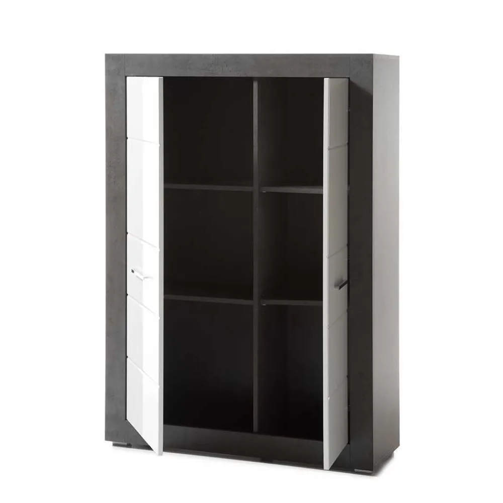 Wohnen Wohnwände<Set Wohnzimmer Anbauwand zweifarbig - Istensa (vierteilig)