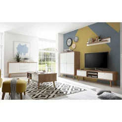 Wohnen Wohnwände<Set Wohnzimmer Möbel mit Sofatisch - Cablos I (fünfteilig)