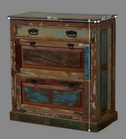 Wohnen Garderoben<Shabby Chic Dielenmöbel Set - Jamaica (fünfteilig)
