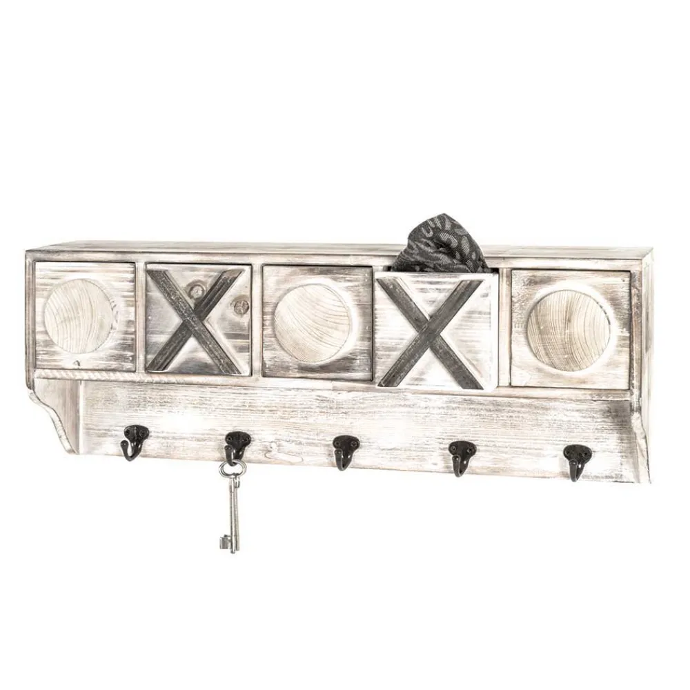 Wohnen Garderoben<Shabby Chic Wandgarderobe mit fünf Schubladen - Amy