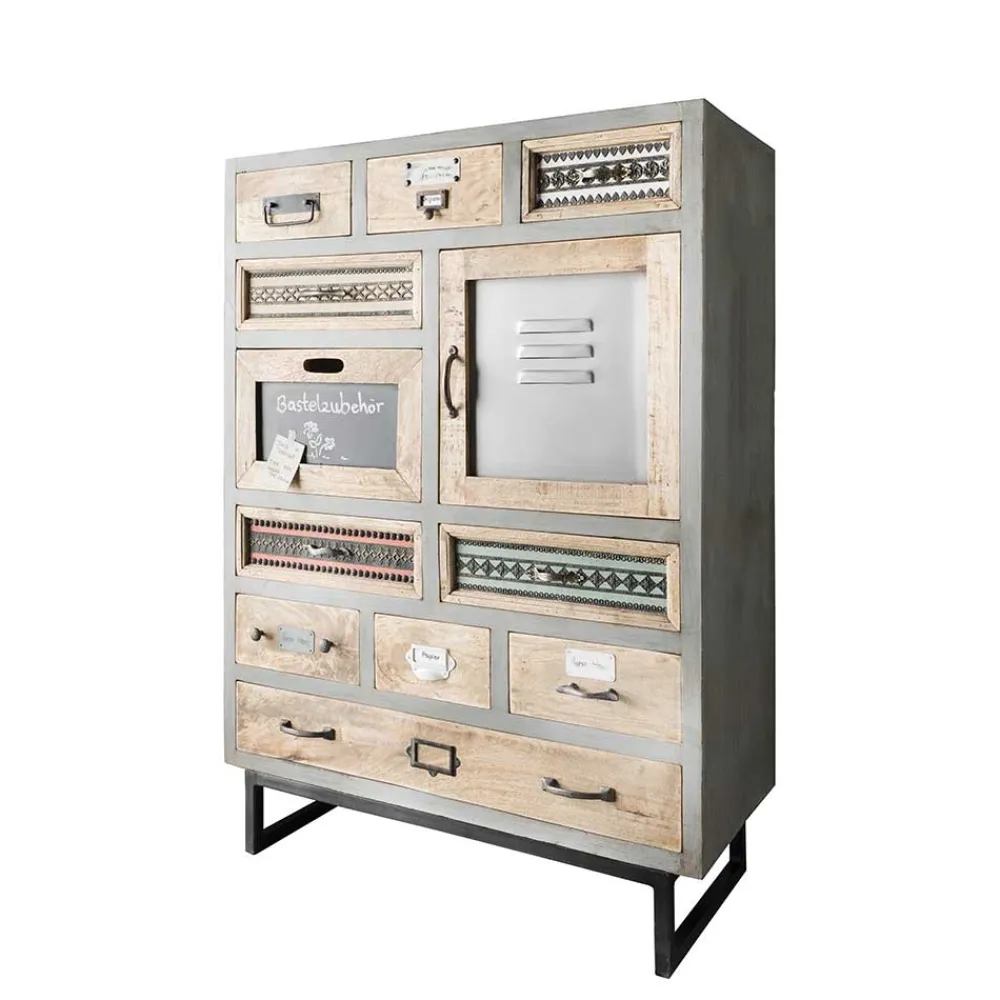 Wohnen Highboards|Kommoden<Shabby Design Highboard aus Recyclingholz - Nuro