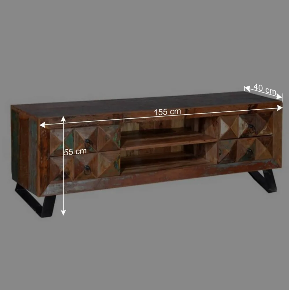 Wohnen Tv & Hifi-Möbel|Lowboards<Shabby Design TV Board aus Recyclingholz - Zeremonia