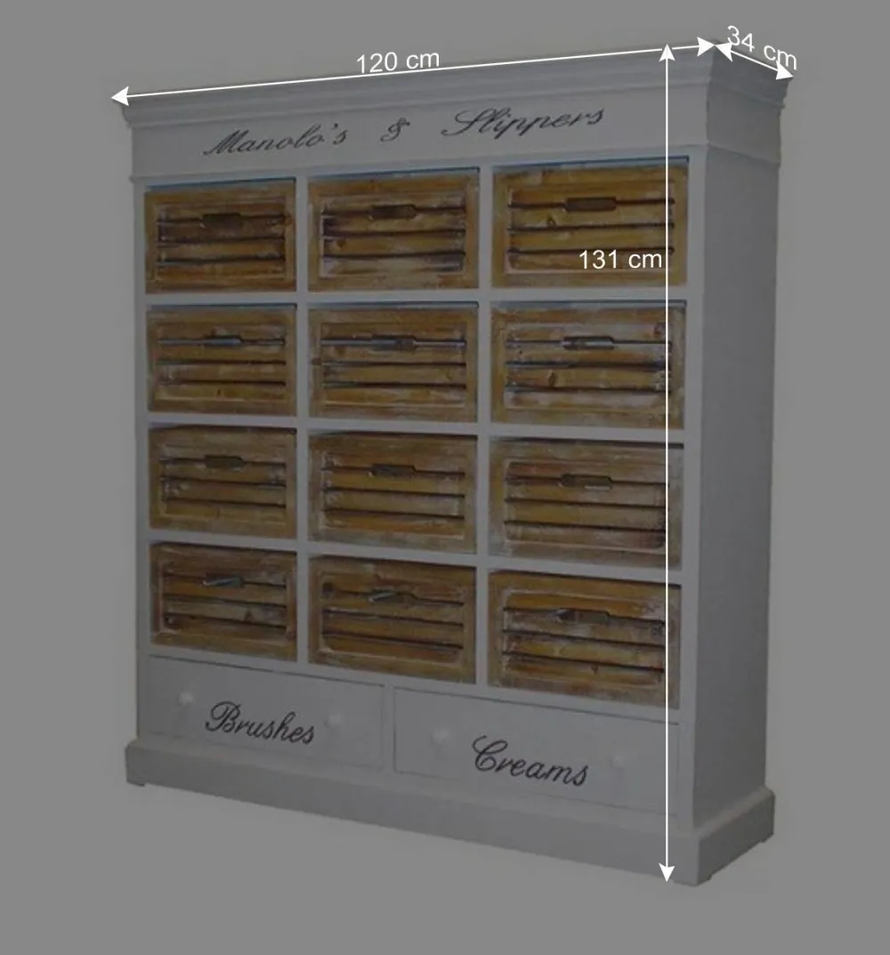 Wohnen Highboards<Shabby Schuhschrank Calavon in Weiß