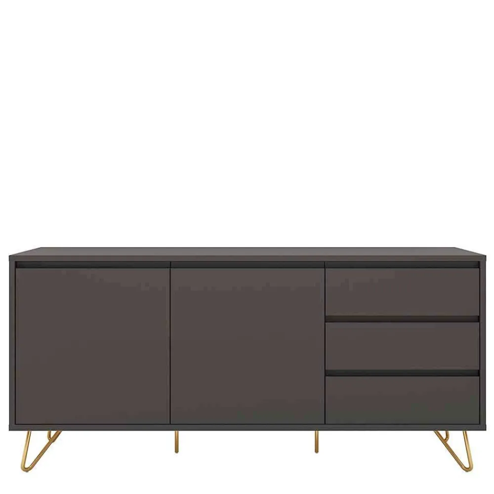 Wohnen Sideboards<Sideboard in Grau & Gold - Tajibo