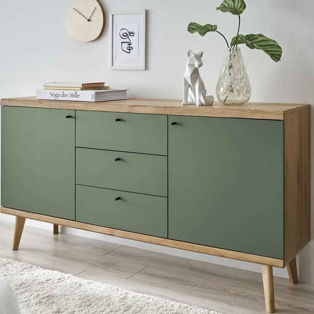 Wohnen Sideboards<Sideboard in Graugrün & Wildeiche - Oliva