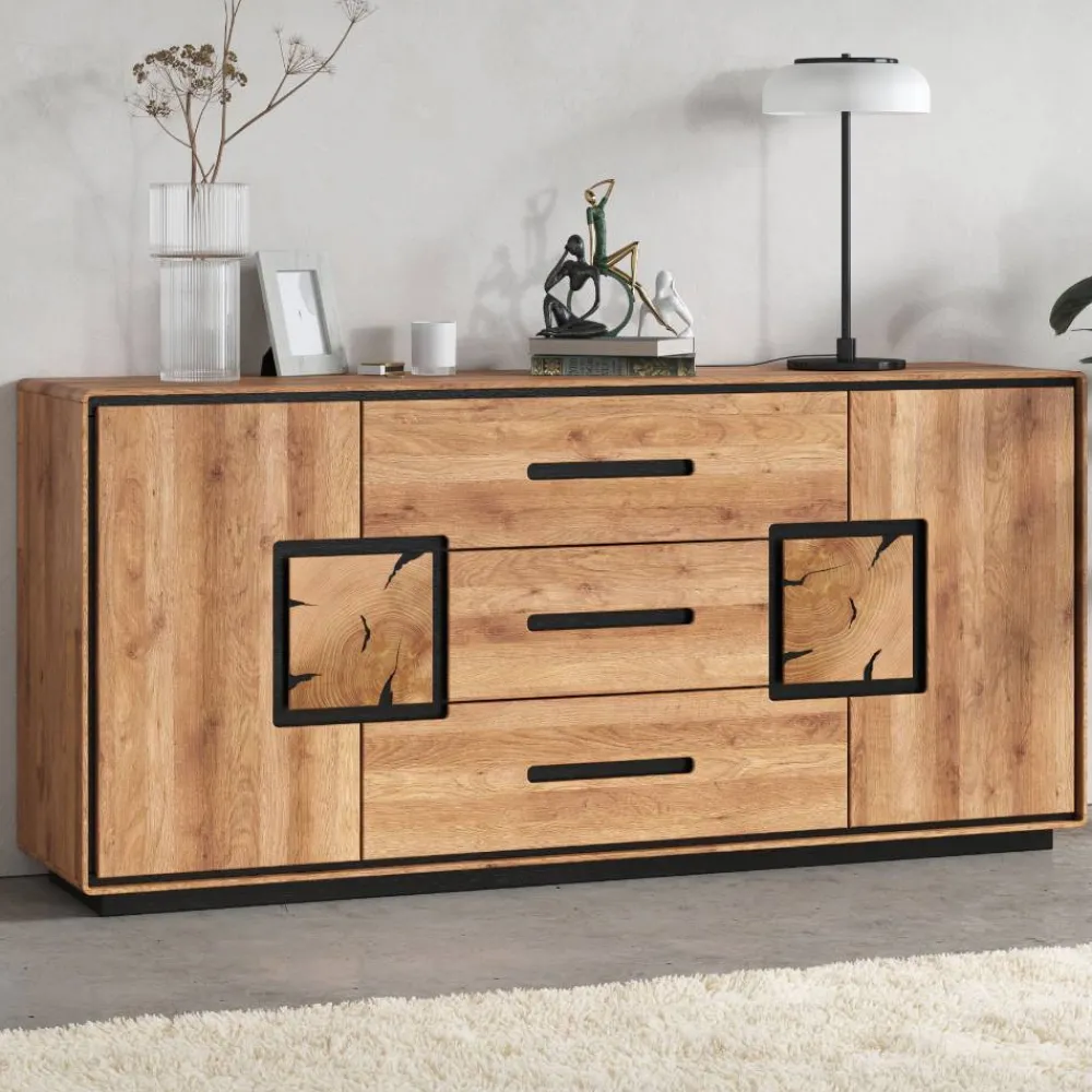 Wohnen Sideboards<Sideboard in Wildeiche mit Schwarz - Shipper