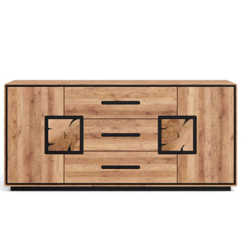 Wohnen Sideboards<Sideboard in Wildeiche mit Schwarz - Shipper